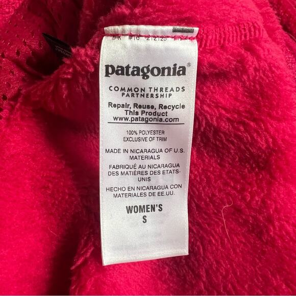 Patagonia Women’s Re-Tool Snap Funnel Neck Hot Pink Fleece Pullover Jacket Sz S - Picture 6 of 8